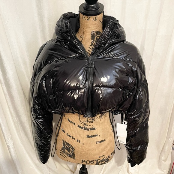 NWT Good American Shiny Puffer Coat - Picture 2 of 2